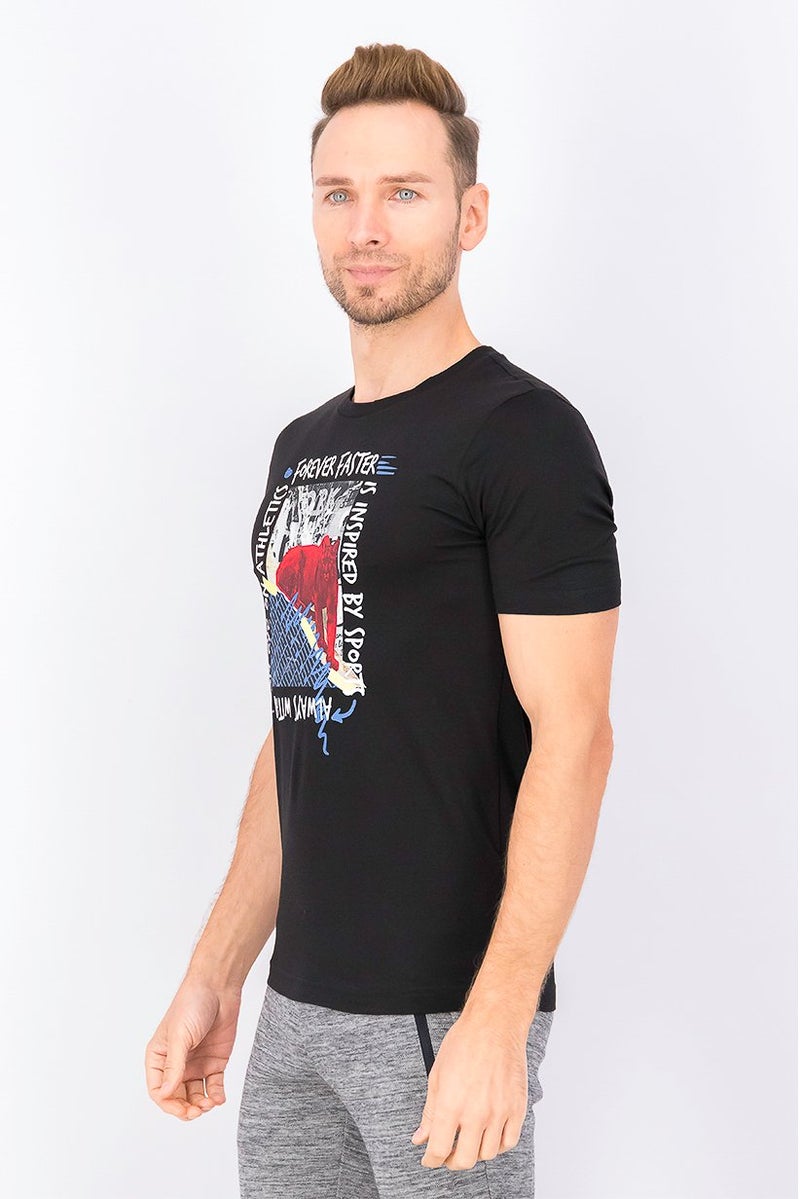 PUMA تي شيرت تدريب قصير الأكمام للرجال، أسود - Image 2